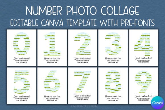 0-9 Number Photo Collage Editable Canva: A Modern Typography Tool for Personalized Gifts