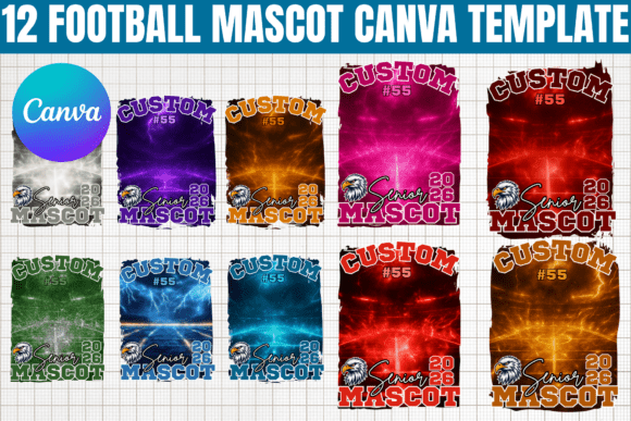 12 Football Mascot Canva Template: Your Ultimate Team Spirit Toolkit