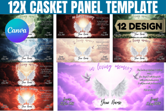 12x Casket Panel Canva Template: Designing a Dignified Tribute