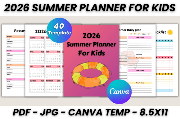 2026 Summer Planner for Kids Canva: Organize the Break