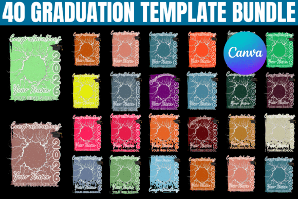 40 Graduation Canva Template Bundle: Create Pro Designs Fast