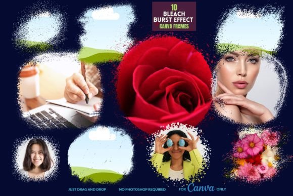 Bleach Burst Effect Digital Canva Frames: Add Grunge Drama