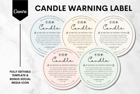 Candle Warning Label Canva Template 5: A Designer's Safety Asset