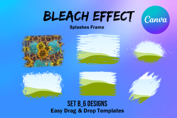 Canva Frame Template Bleach Effect Set B: Edgy, Modern Design Assets
