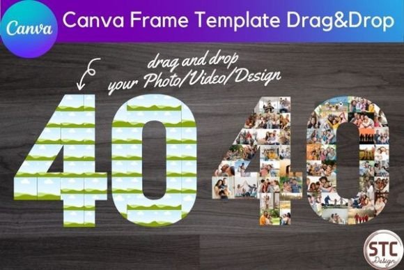 Create Stunning Visuals with the 40 Forty Number Collage Canva Frame