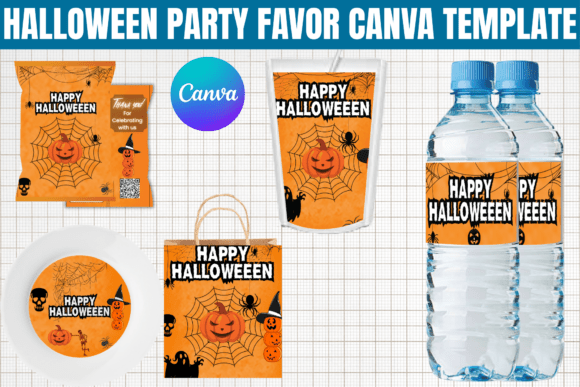 Halloween Party Favor Canva Template: Spooky Bundles for DIY Decor