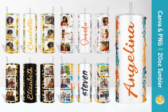 Personalized Photo Tumbler PNG & Canva: Craft Custom Gifts