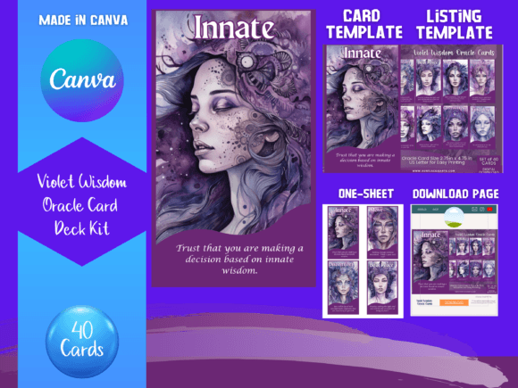 Purple Wisdom Oracle Card Canva Template: A Designer's Guide