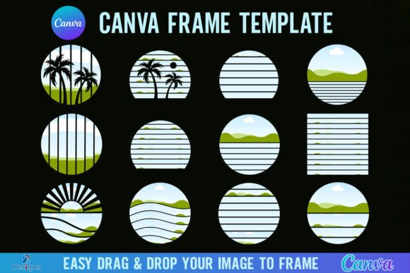 Retro Sunset Canva Frame Template: Instant Vintage Vibes
