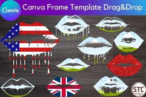 Sexy Dripping Lips Canva Frame Template: Instant Visual Impact