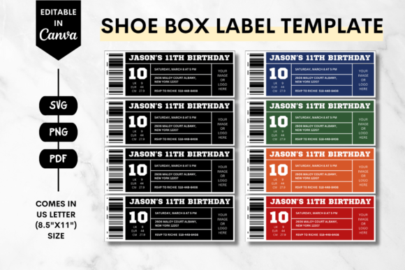 Shoe Box Label Canva Template: Elevate Your Party Favors