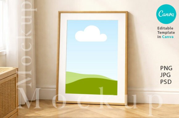 Simple Thin Wood Frame Mockup: Your Go-To for Realistic Wall Art