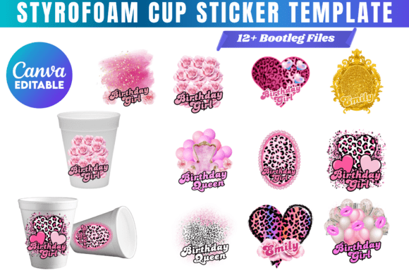 Styrofoam Cup Template Bundle: Design Your Party