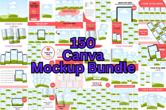 Transform Your Digital Products: The 150 Canva Mockup Bundle Template