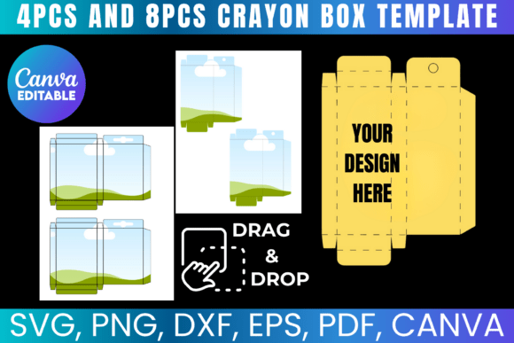 Unleash Creativity with the 4 - 8 PCS Crayon Box Template