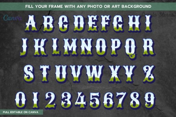 West Carnival Alphabet Canva Frame: Dynamic Creative Design