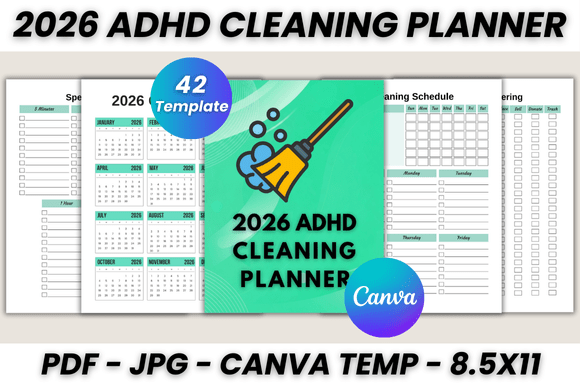 Your 2026 ADHD Cleaning Planner Canva Template